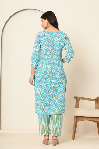 Privie Pure Cotton Kurti, pant & Dupatta set ( Style no-1106)