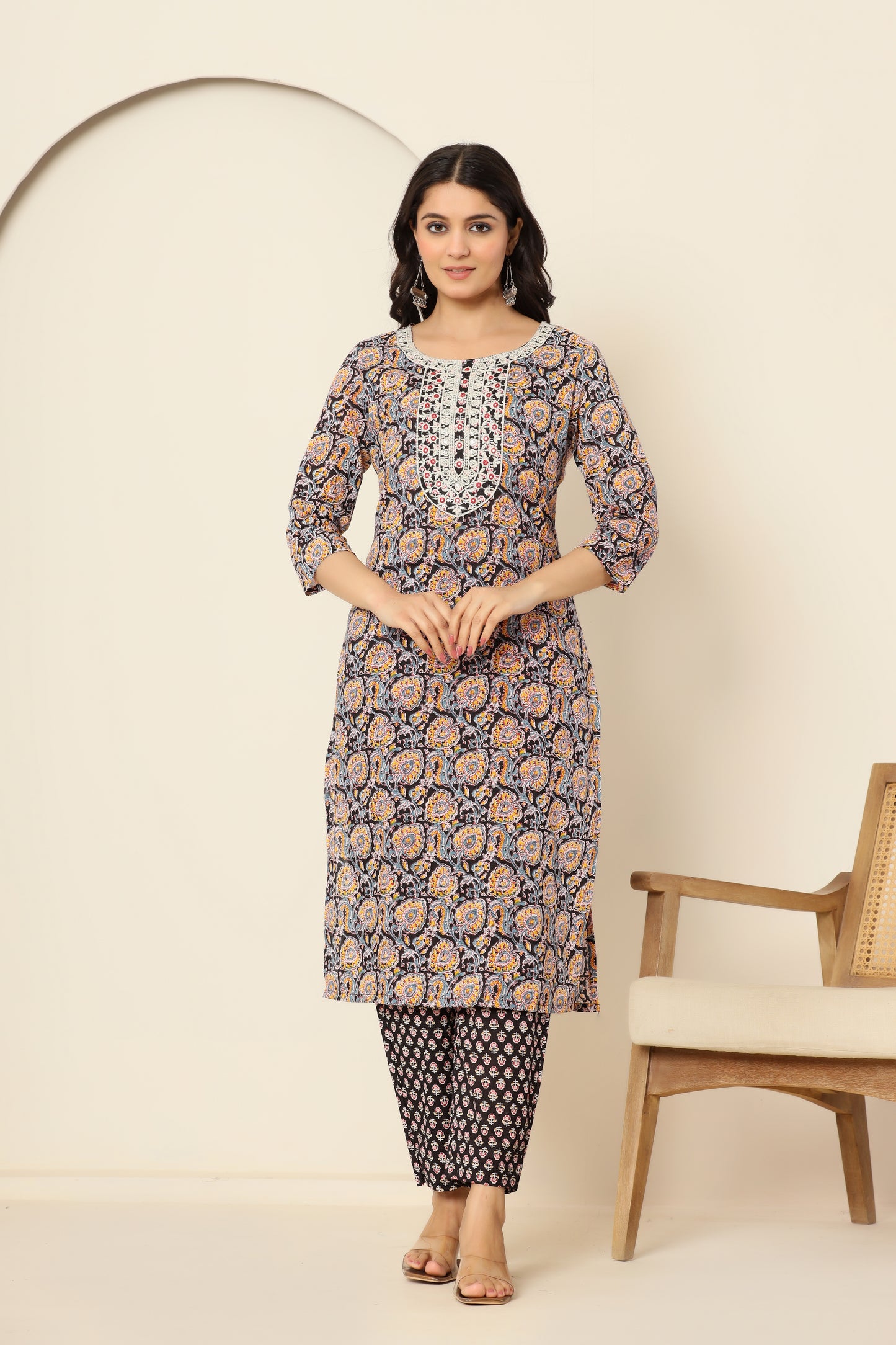 Privie Pure Cotton Kurti, pant & Dupatta set ( Style no-1105)