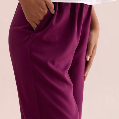 Plain French Wine rayon/viscose palazzo