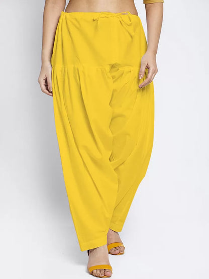 Plain Patiala Lemon yellow With Dupatta-Color no-1122