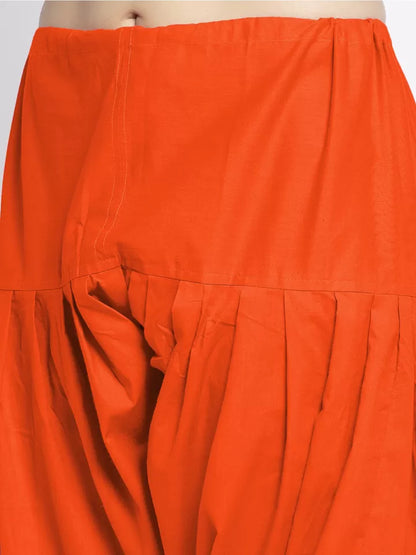 Plain Patiala Full Orange With Dupatta-Color no-11290