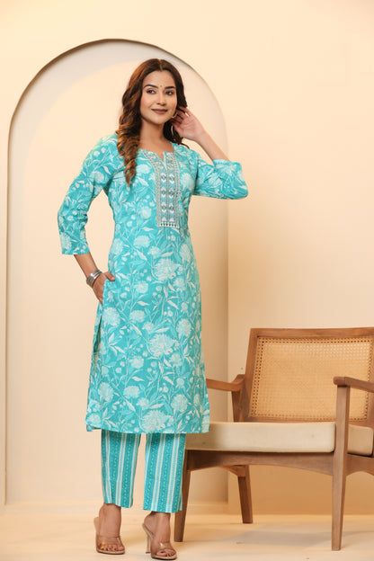 Privie Pure Cotton Kurti, pant & Dupatta set ( Style no-1122 )