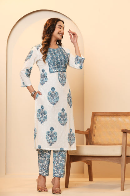 Privie Pure Cotton Kurti, pant & Dupatta set ( Style no-1116 )