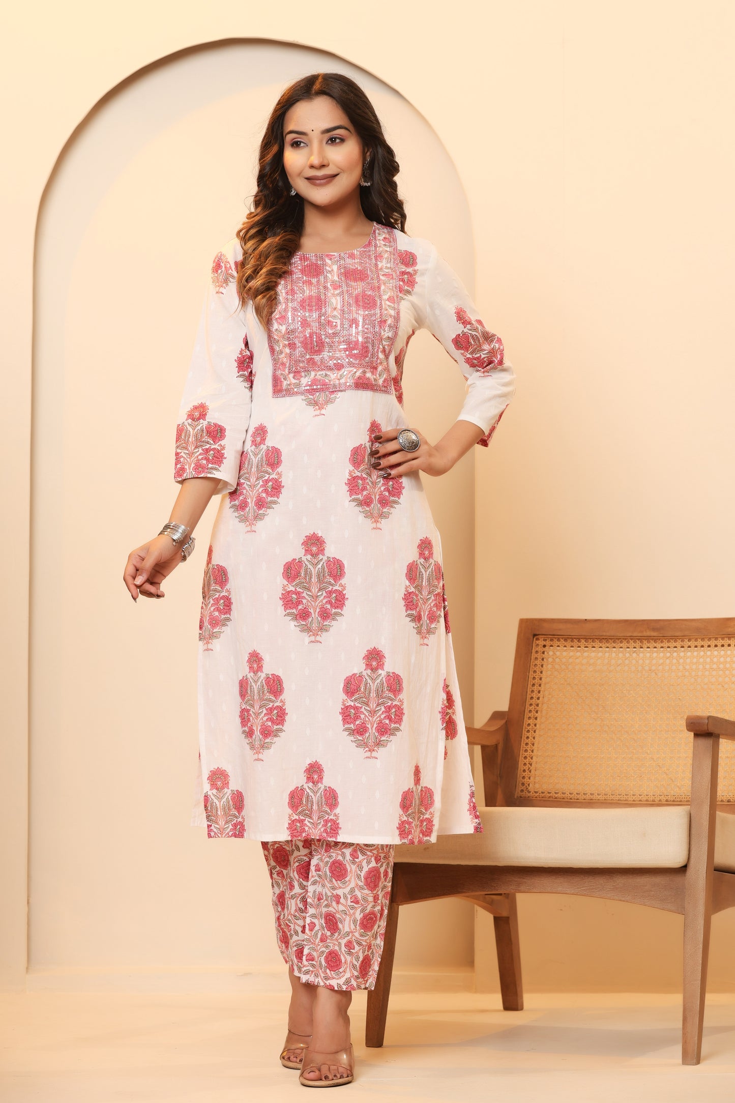 Privie Pure Cotton Kurti, pant & Dupatta set ( Style no-1119 )