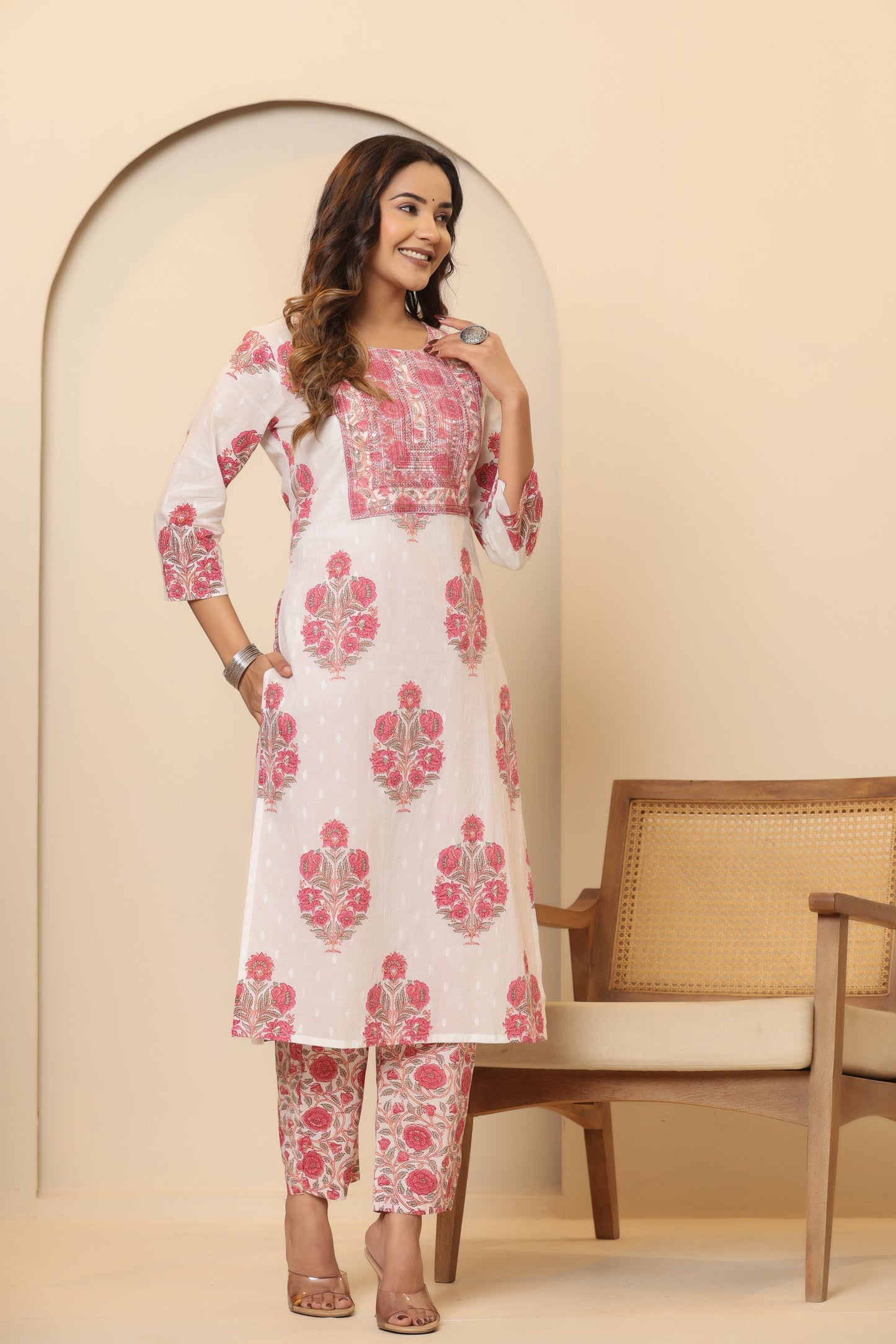 Privie Pure Cotton Kurti, pant & Dupatta set ( Style no-1119 )