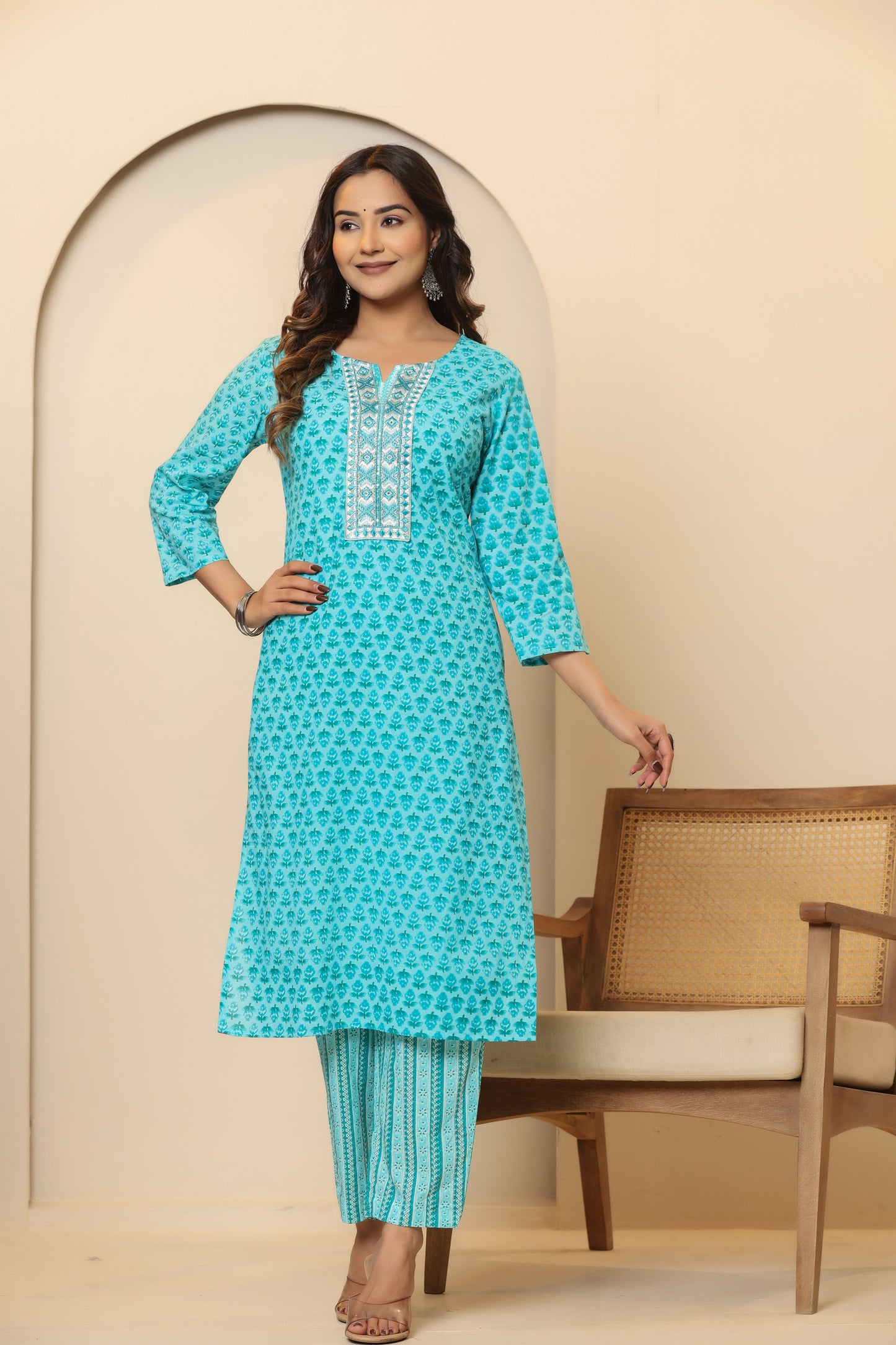 Privie Pure Cotton Kurti, pant & Dupatta set ( Style no-1125 )