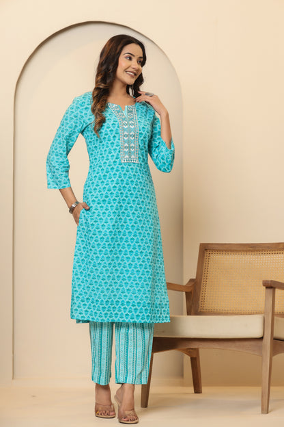 Privie Pure Cotton Kurti, pant & Dupatta set ( Style no-1125 )