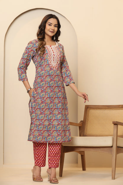 Privie Pure Cotton Kurti, pant & Dupatta set ( Style no-1118 )