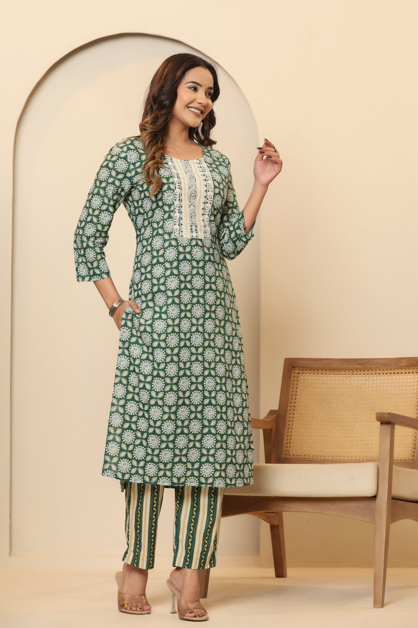 Privie Pure Cotton Kurti, pant & Dupatta set ( Style no-1123 )