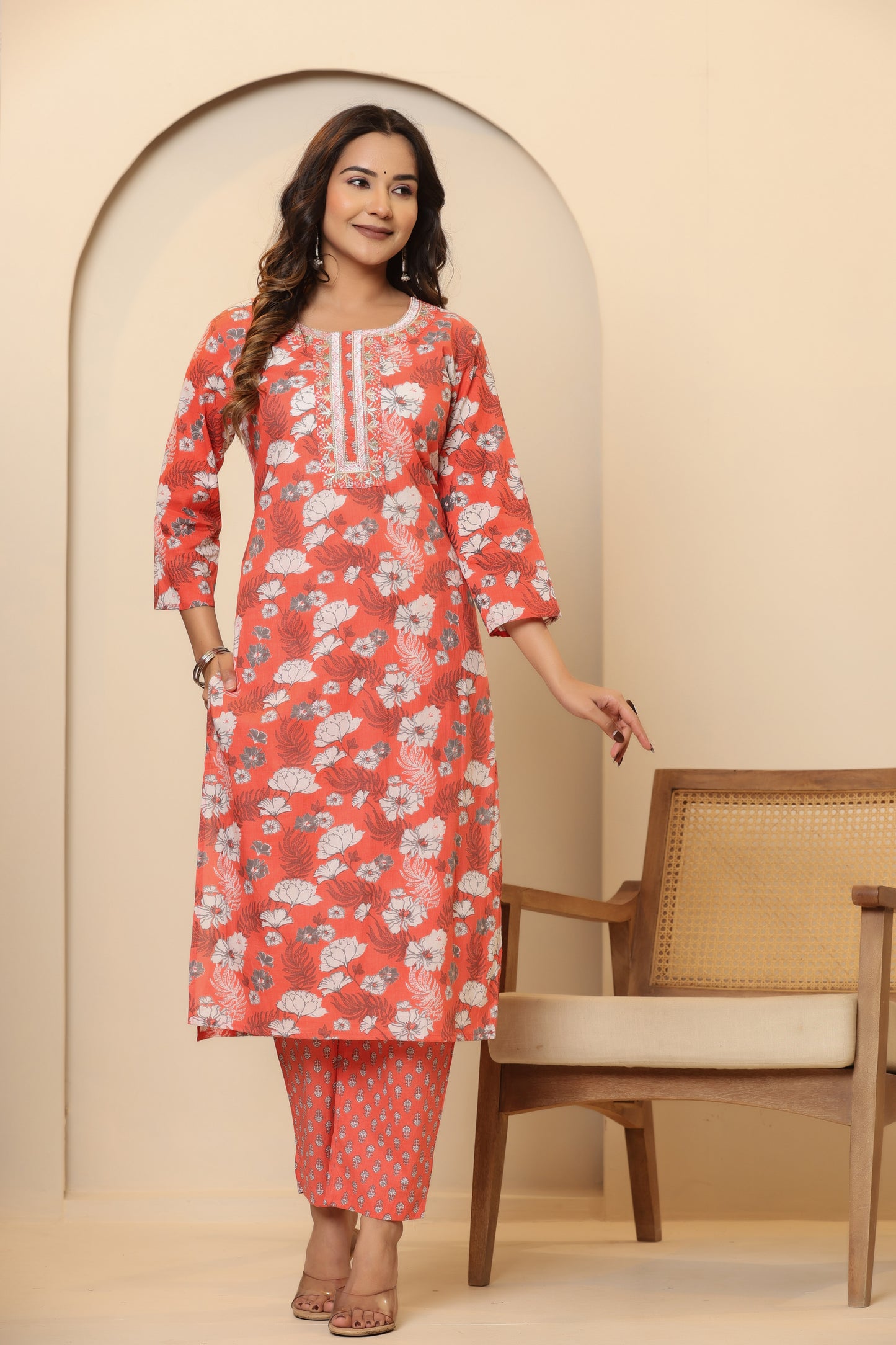 Privie Pure Cotton Kurti, pant & Dupatta set ( Style no-1117 )