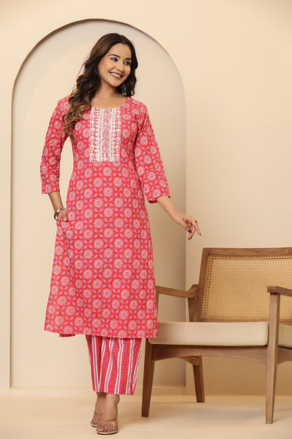 Privie Pure Cotton Kurti, pant & Dupatta set ( Style no-1110 )