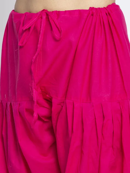 Plain Patiala Full Rani pink With Dupatta-Color no-1103