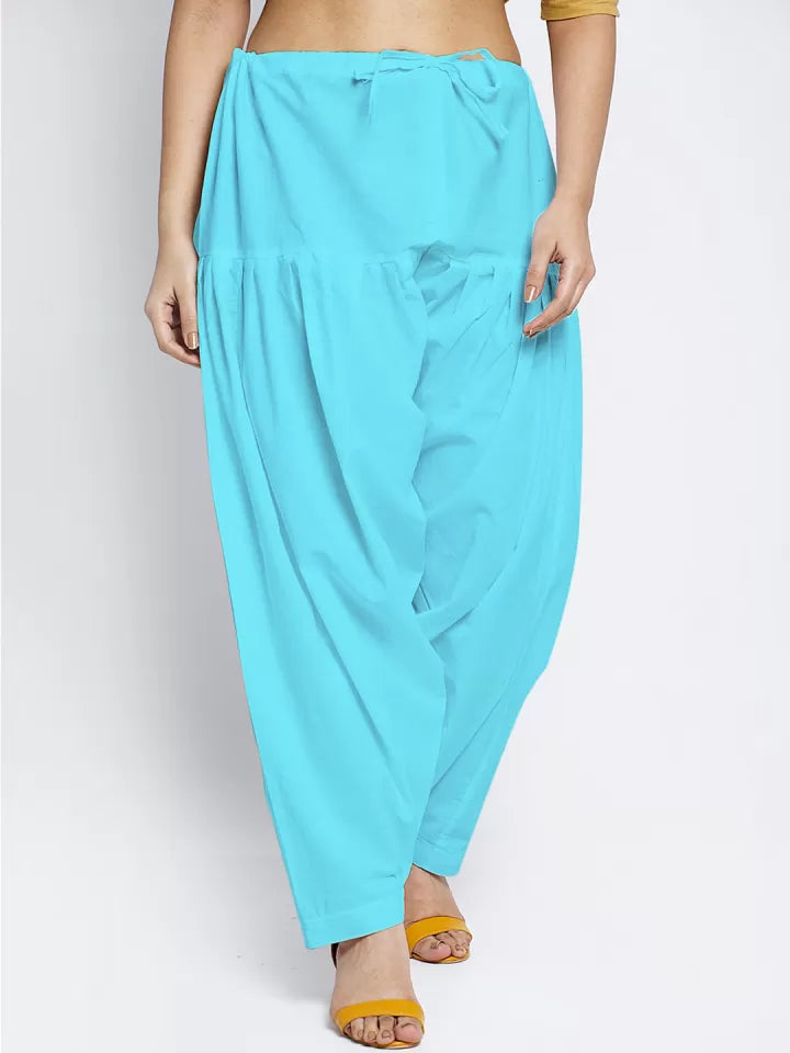 Plain Patiala Aqua Blue With Dupatta-Color no-1140