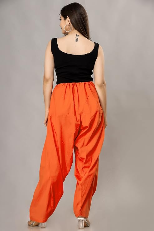 Plain Patiala Semi With Dupatta-Color-Orange (#1120)