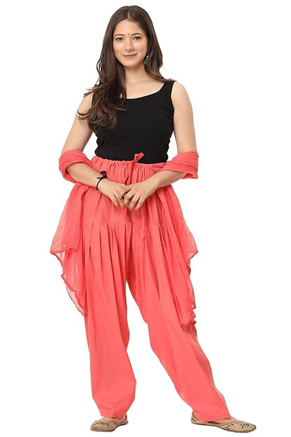 Plain Patiala Semi With Dupatta-Color-Peach (#1118)