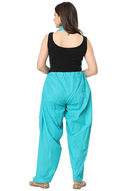 Plain Patiala Semi With Dupatta-Color-Turquoise (#1137)