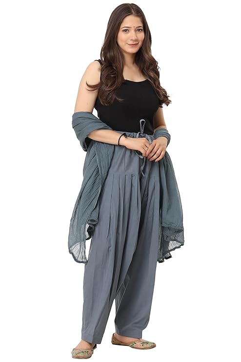 Plain Patiala Semi With Dupatta-Color- Slate (# 1114)